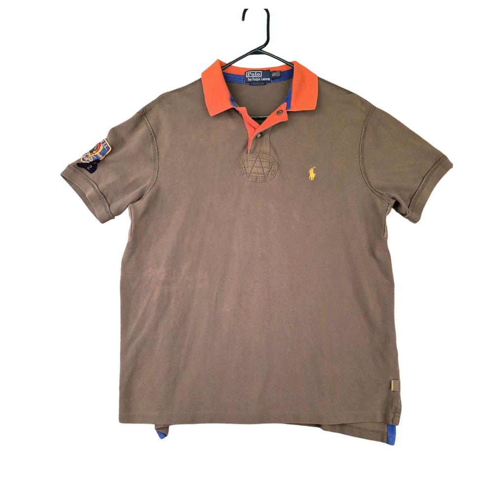 Polo Ralph Lauren Mens‎ XL Custom Fit Canoe Kayak Club Patch Indian Polo Shirt